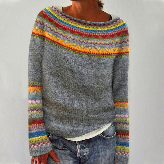 Retro Colorful Sweater Pullover