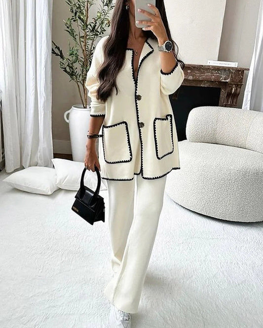 Elegant Two-Piece Set: Jacket and Pants Combo for Fall