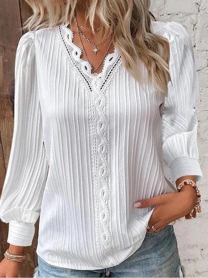 Chiffon Blouse with Lace Details