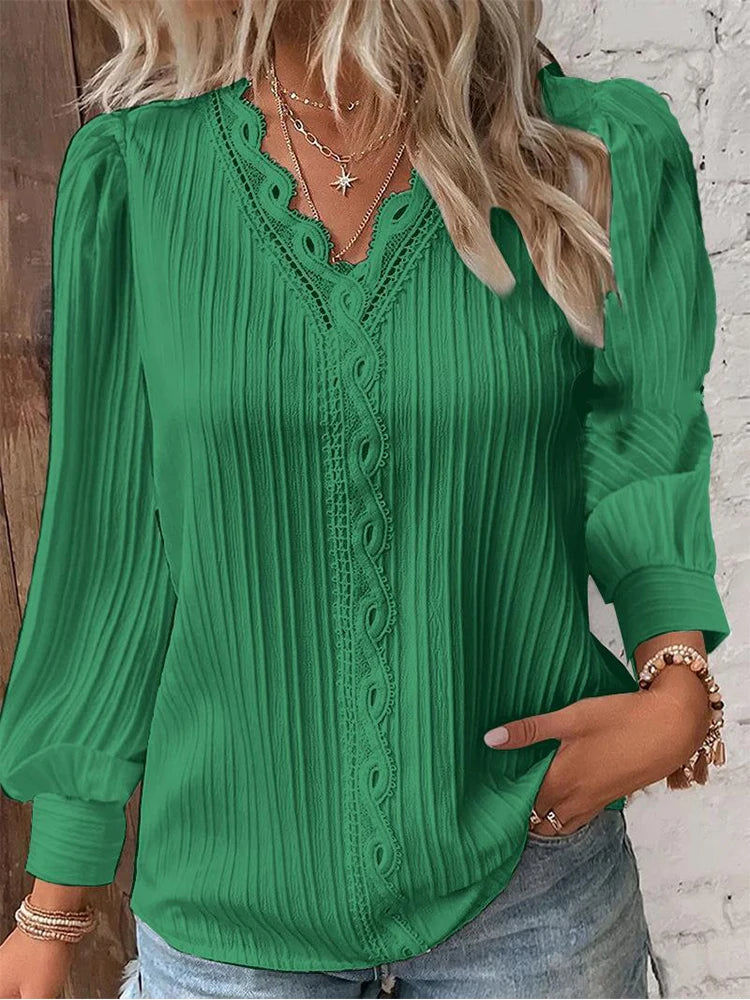 Chiffon Blouse with Lace Details