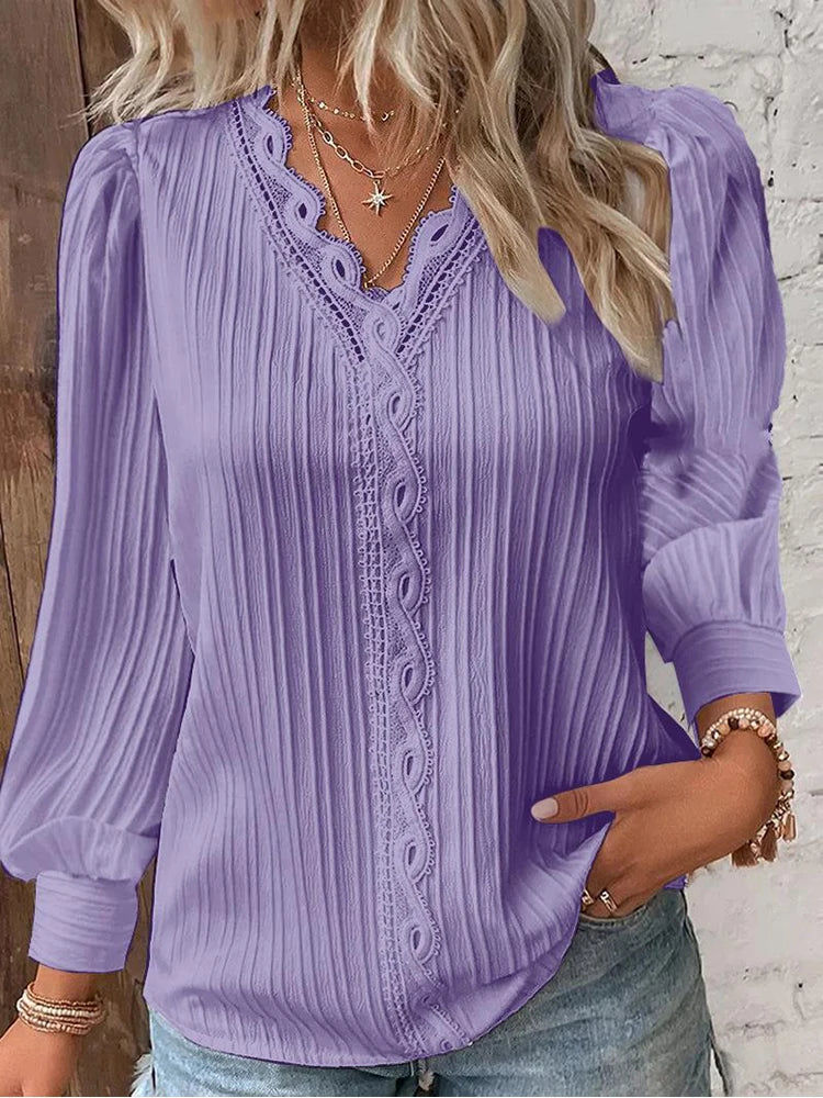 Chiffon Blouse with Lace Details