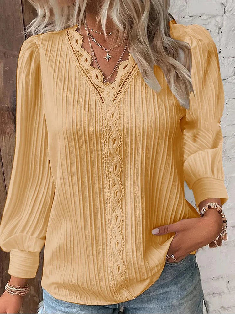 Chiffon Blouse with Lace Details