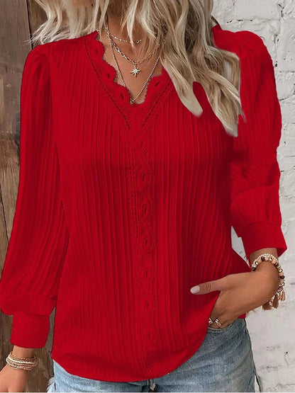 Chiffon Blouse with Lace Details