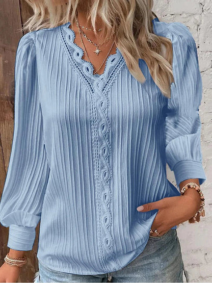 Chiffon Blouse with Lace Details