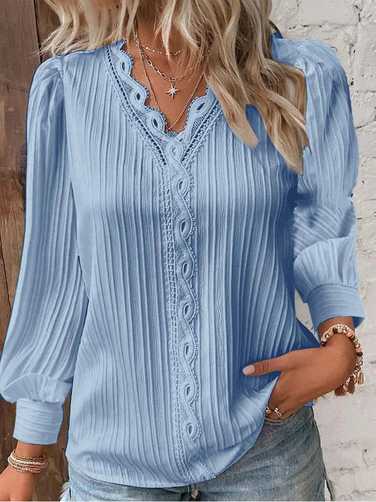 Chiffon Blouse with Lace Details