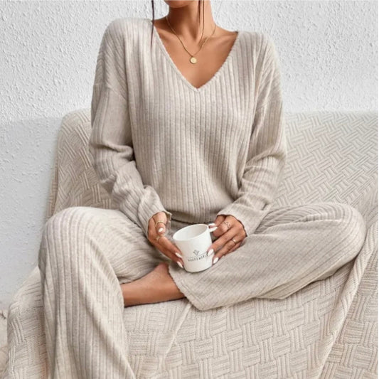 Cozy Kathy Knit Two-Piece Set for Stylish Relaxation