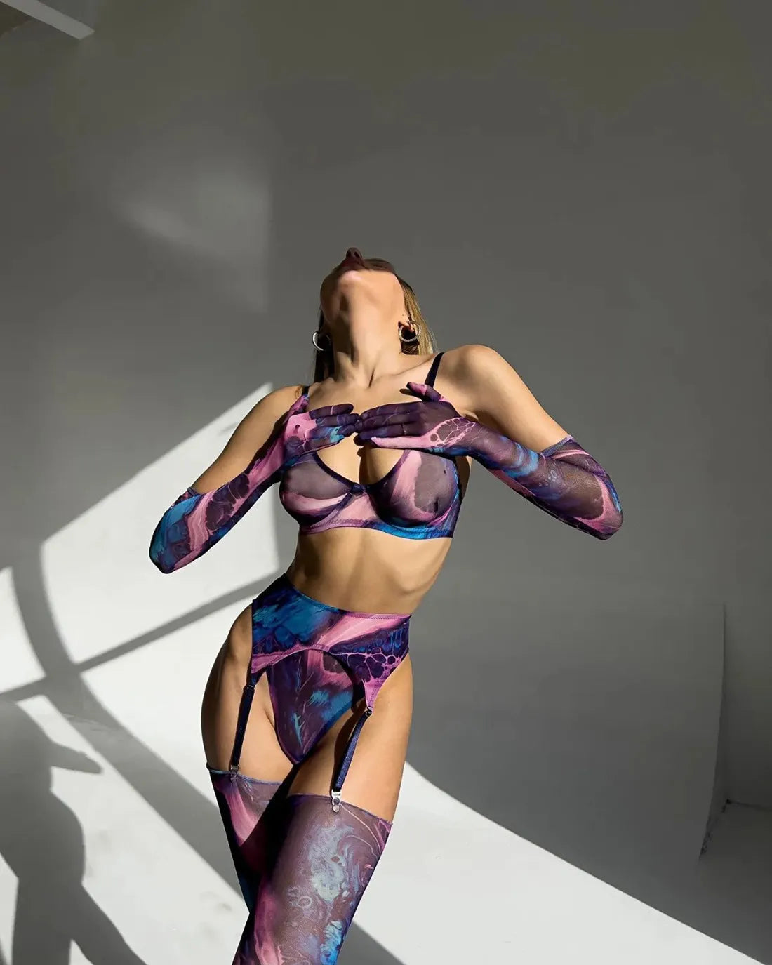 Poppy | 5-Piece Tie Dye Lingerie Set for Confident Women