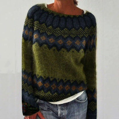 Retro Colorful Pullover Sweater