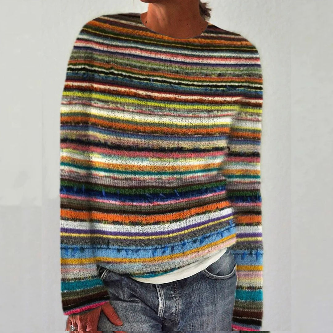 Retro Colorful Pullover Sweater