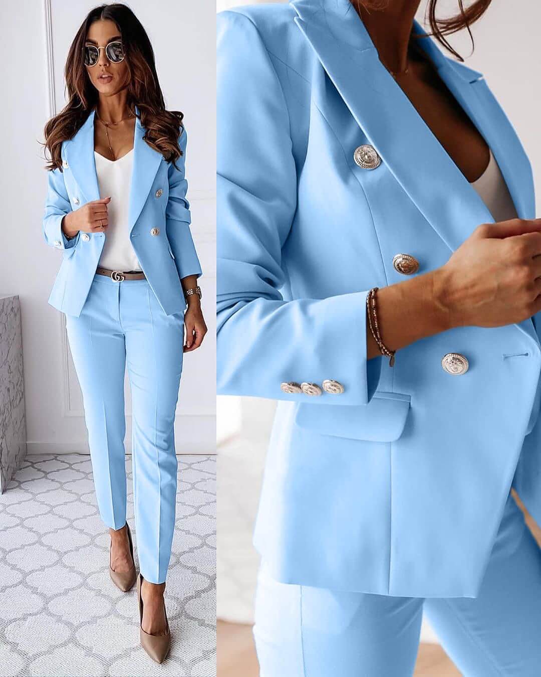 Elegant Women's Suit with Jacket and Trousers for Stylish Occasions