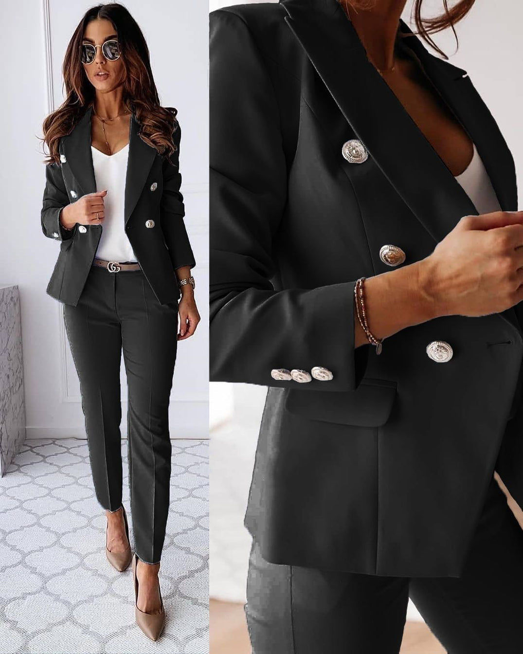 Elegant Women's Suit with Jacket and Trousers for Stylish Occasions